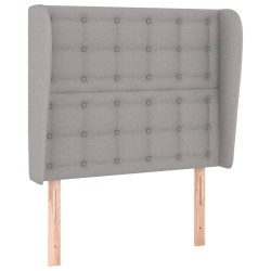 Tête de lit avec oreilles Gris clair 103x23x118/128 cm Tissu 632938632938