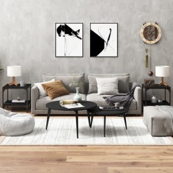Tables d'appoint 2 pcs Noir 40x40x40 cm Bois d'ingénierie 632945632945