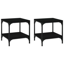 Tables d'appoint 2 pcs Noir 40x40x40 cm Bois d'ingénierie 632945632945
