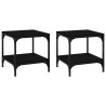 Tables d'appoint 2 pcs Noir 40x40x40 cm Bois d'ingénierie 632945632945