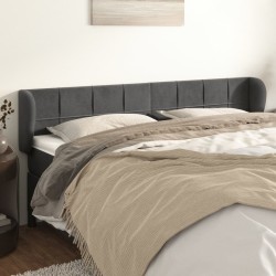 Tête de lit avec oreilles Gris foncé 203x23x78/88 cm Velours 632952632952