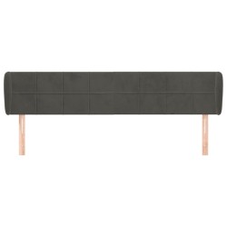 Tête de lit avec oreilles Gris foncé 203x23x78/88 cm Velours 632952632952