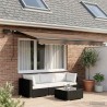 Auvent rétractable Taupe 300 x 250 cm Tissu et Aluminium 632957632957
