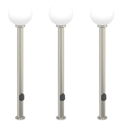 Bornes lumineuses avec sortie lot de 3 120 cm acier inoxydable IP44 632965632965