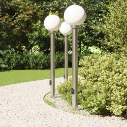 Bornes lumineuses avec sortie lot de 3 120 cm acier inoxydable IP44 632965632965