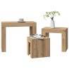 Tables basses gigognes 3 pcs chêne artisanal bois d'ingénierie 632971632971