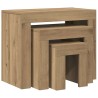Tables basses gigognes 3 pcs chêne artisanal bois d'ingénierie 632971632971