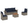 Ensemble de canapé de jardin 6 pcs avec coussins gris résine tressée 632975632975
