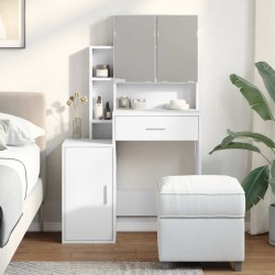 Coiffeuse avec armoire blanc 80x35x132 cm 632978632978