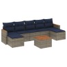Ensemble de canapé de jardin 8 pcs avec coussins gris résine tressée 632979632979
