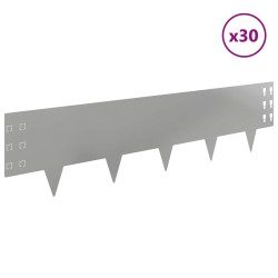 Bordure de Pelouse 30 pcs 100 x 25 cm Acier Argenté 632980632980
