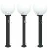 Bornes lumineuses avec détecteur lot de 3 80 cm noir IP44 632981632981