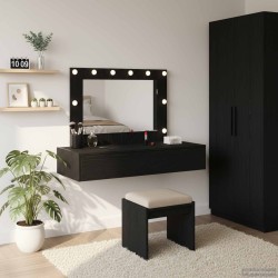 Table de Toilette Noir 100 x 40 x 70 cm Bois d'ingénierie 632985632985