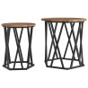 Table basse 2 pcs Bois Ancien Bois d'ingénierie et acier 632987632987