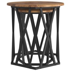 Table basse 2 pcs Bois Ancien Bois d'ingénierie et acier 632987632987