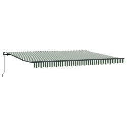 Auvent rétractable Vert et blanc 450 × 300 cm 632993632993