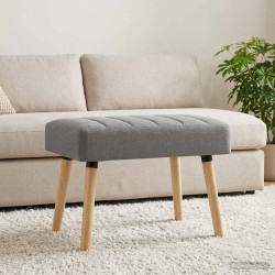 Banc capitonné canal Gris clair 60 x 40 x 45 cm Tissu 632996632996