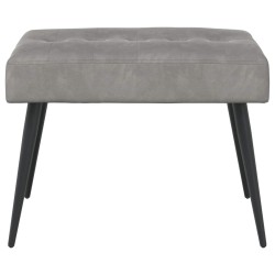 Banc avec capitonnage bouton Gris clair 60 x 40 x 45 cm Velours 633003633003