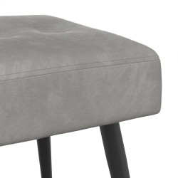 Banc avec capitonnage bouton Gris clair 60 x 40 x 45 cm Velours 633003633003