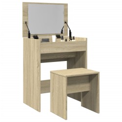 Coiffeuse et tabouret chêne sonoma 60x40x113,5 cm 633008633008
