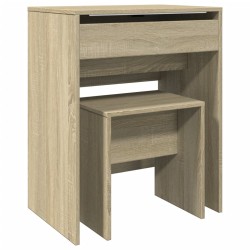 Coiffeuse et tabouret chêne sonoma 60x40x113,5 cm 633008633008