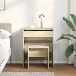 Coiffeuse et tabouret chêne sonoma 60x40x113,5 cm 633008633008