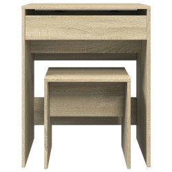 Coiffeuse et tabouret chêne sonoma 60x40x113,5 cm 633008633008