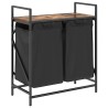 Panier à linge à 2 compartiments avec étagère chêne fumé 633010633010