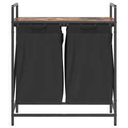 Panier à linge à 2 compartiments avec étagère chêne fumé 633010633010