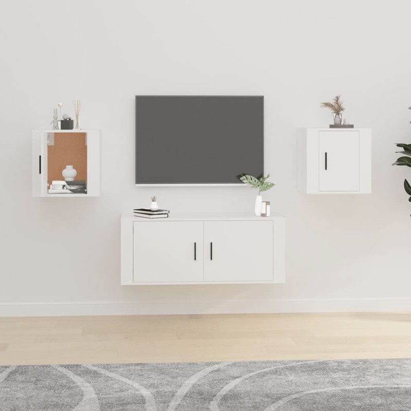 Meubles TV muraux 2 pcs Blanc 40x34,5x40 cm 633011633011