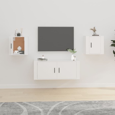 Meubles TV muraux 2 pcs Blanc 40x34,5x40 cm 633011633011