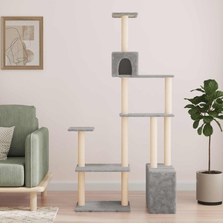 Arbre à chat avec poteaux à griffer en sisal Gris clair 633012633012