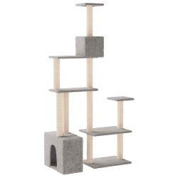 Arbre à chat avec poteaux à griffer en sisal Gris clair 633012633012