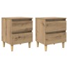 Meubles de lit 2 pcs Chêne artisanal 40 x 35 x 50 cm 633023633023