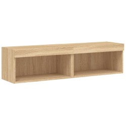 Meubles TV avec lumières LED 2 pcs chêne sonoma 60x30x30 cm 633025633025