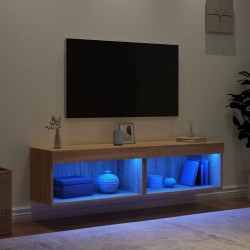 Meubles TV avec lumières LED 2 pcs chêne sonoma 60x30x30 cm 633025633025