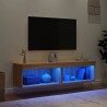 Meubles TV avec lumières LED 2 pcs chêne sonoma 60x30x30 cm 633025633025