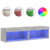 Meubles TV avec lumières LED 2 pcs gris béton 60x30x30 cm 633026633026