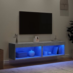 Meubles TV avec lumières LED 2 pcs gris béton 60x30x30 cm 633026633026