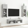 Meubles TV avec lumières LED 2 pcs gris béton 60x30x30 cm 633026633026