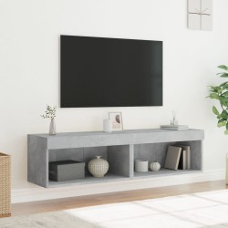 Meubles TV avec lumières LED 2 pcs gris béton 60x30x30 cm 633026633026