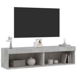 Meubles TV avec lumières LED 2 pcs gris béton 60x30x30 cm 633026633026