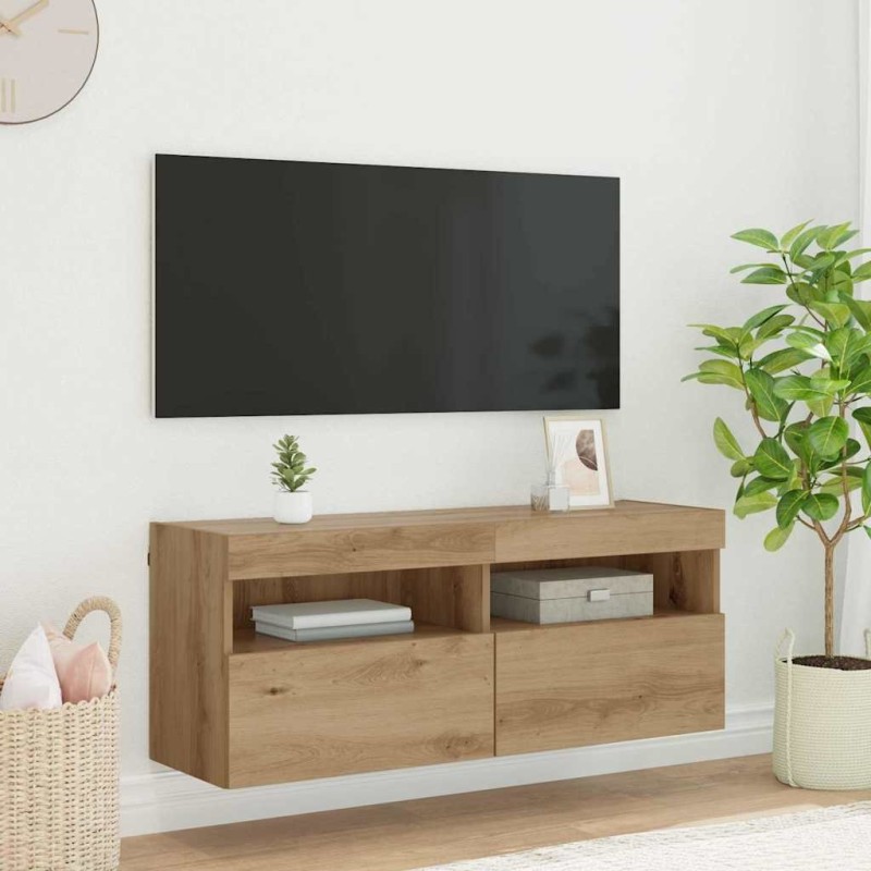 Meuble TV mural 100 x 30 x 40 cm Chêne artisanal 633032633032