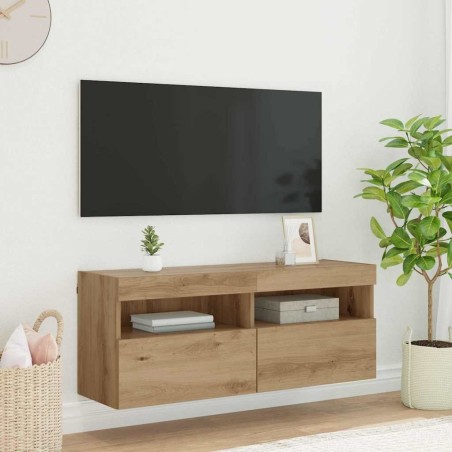 Meuble TV mural 100 x 30 x 40 cm Chêne artisanal 633032633032