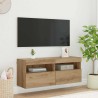 Meuble TV mural 100 x 30 x 40 cm Chêne artisanal 633032633032
