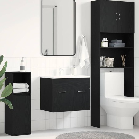Meuble sous-vasque de salle de bain en chêne noir 60 x 38,5 x 46 cm bois d'ingénierie 633034633034