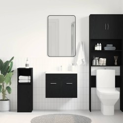 Meuble sous-vasque de salle de bain en chêne noir 60 x 38,5 x 46 cm bois d'ingénierie 633034633034