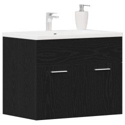 Meuble sous-vasque de salle de bain en chêne noir 60 x 38,5 x 46 cm bois d'ingénierie 633034633034
