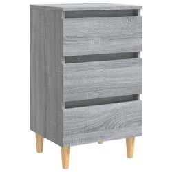 Table de chevet avec pieds en bois Sonoma gris 40x35x69 cm 633041633041