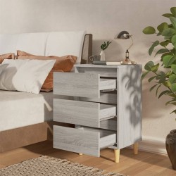 Table de chevet avec pieds en bois Sonoma gris 40x35x69 cm 633041633041
